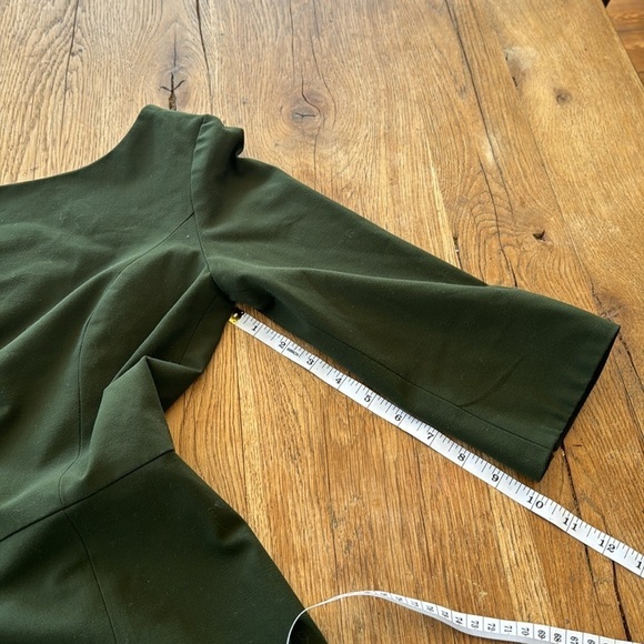 Of Mercer Quarter Sleeve Crew Neck Dress - / Army Green - Picture 5 of 9